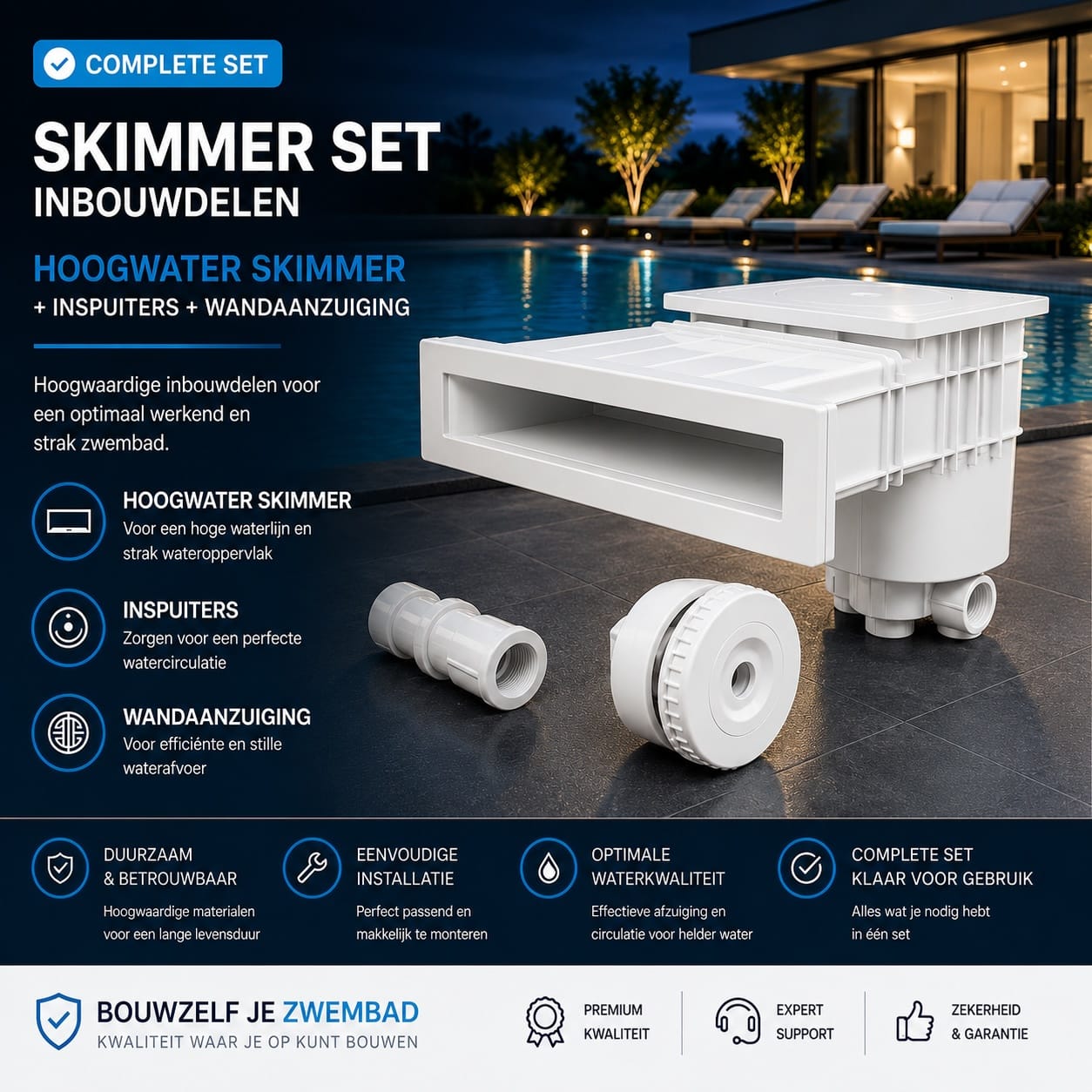 Skimmer pakket hoog wit