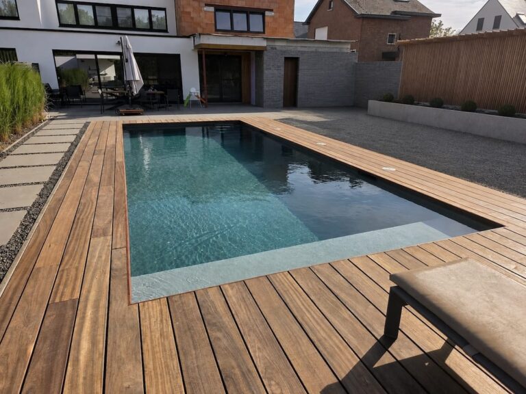 Zwembad paddouk hout rand 3