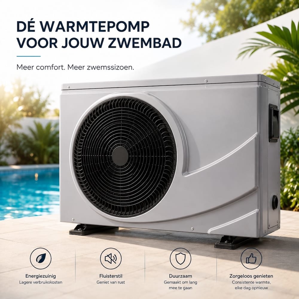 Zwembadwarmtepomp met vrije ruimte voor lucht en onderhoud